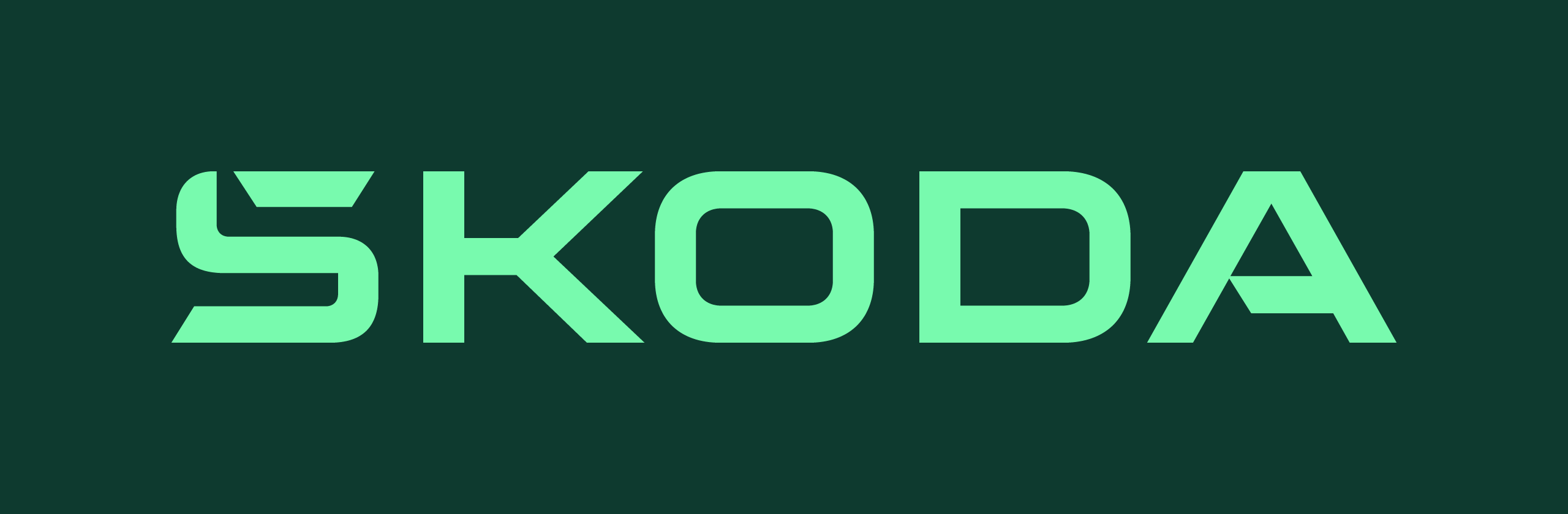 bilde_Skoda Wordmark RGB Electric On Emerald Green